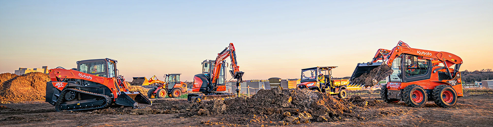 Kubota construction equipment on a construction site
